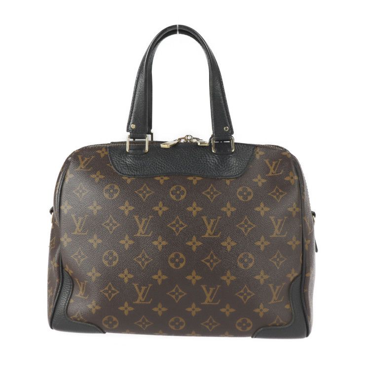 Louis Vuitton Retiro Handbag Leather Brown Black Gold Hardware — view 3