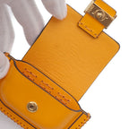 Fendi Pico Baguette Bag Pouch 7 Ar946 Calf Leather Orange Gold Hardware Earphone — view 7