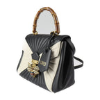 Gucci Queen Margaret Top Handle Handbag Calfleather Black Ivory — view 2