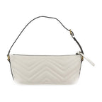 Gucci Shoulder Bag Leather White Ivory Gold Hardware GG Marmont Quilted — view 3