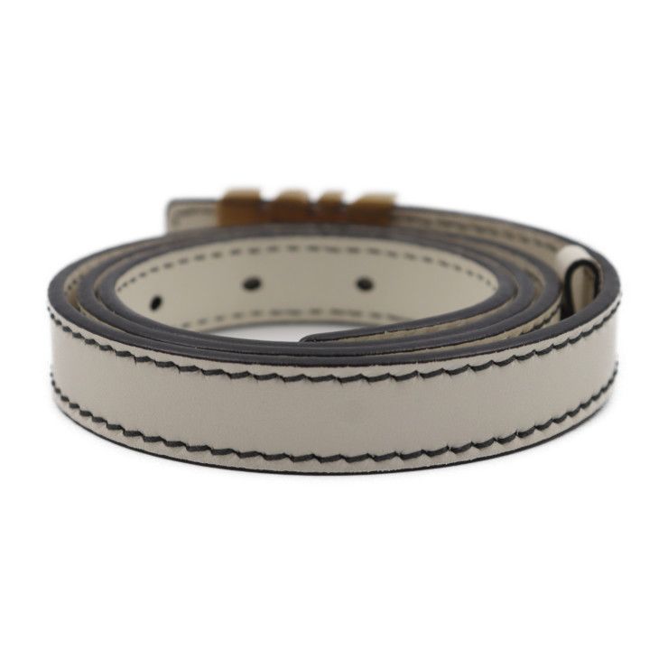 Christian Dior D-fence Defence Belt Leather Ivory-toned Gold Hardware Logo — view 3