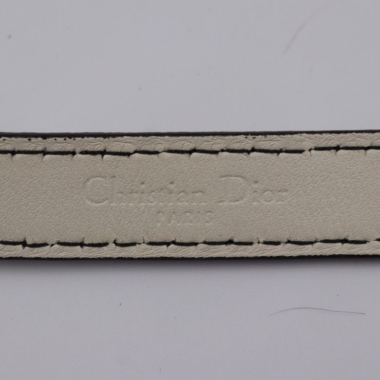 Christian Dior D-fence Defence Belt Leather Ivory-toned Gold Hardware Logo — view 9