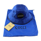 Gucci Bucket Hat GG Nylon Leather Blue Black Off the Grid — view 8