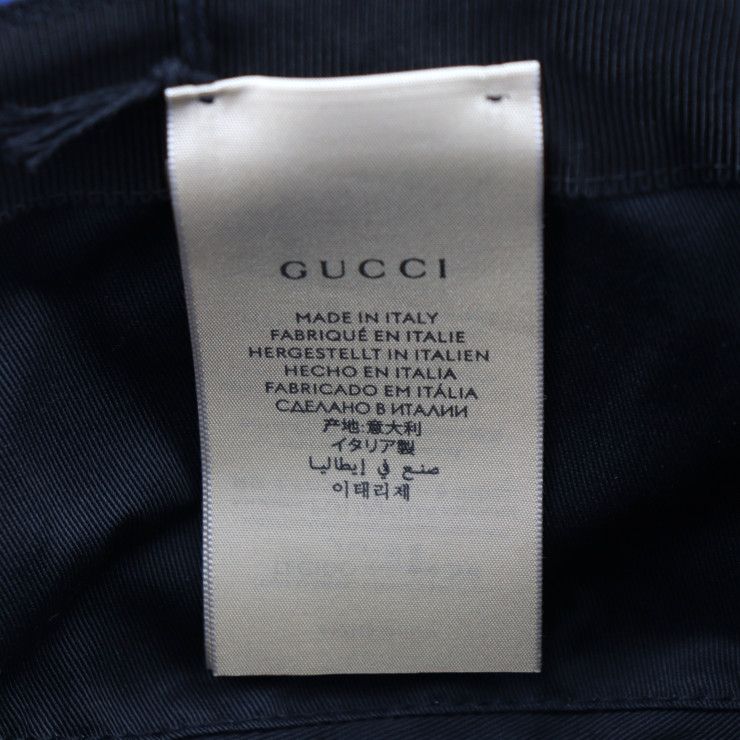 Gucci Bucket Hat GG Nylon Leather Blue Black Off the Grid — view 6