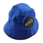 Gucci Bucket Hat GG Nylon Leather Blue Black Off the Grid — view 2