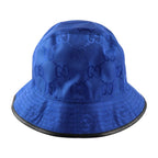 Gucci Bucket Hat GG Nylon Leather Blue Black Off the Grid — view 4