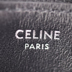 Celine Coin Case Leather Black Silver Round Zipper Multi Small Purse Logo — view 9