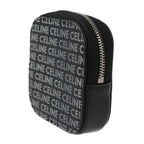 Celine Coin Case Leather Black Silver Round Zipper Multi Small Purse Logo — view 2