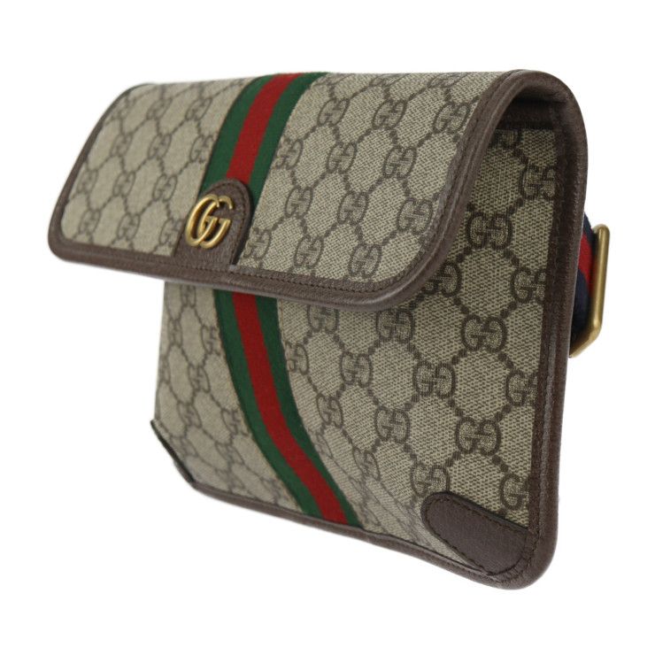 Gucci GG Small Belt Bag Waist Supreme Canvas Leather Beige Ebony — view 2
