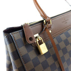 Louis Vuitton Greenwich Handbag Leather Ebne Brown Damier 2-Way — view 7