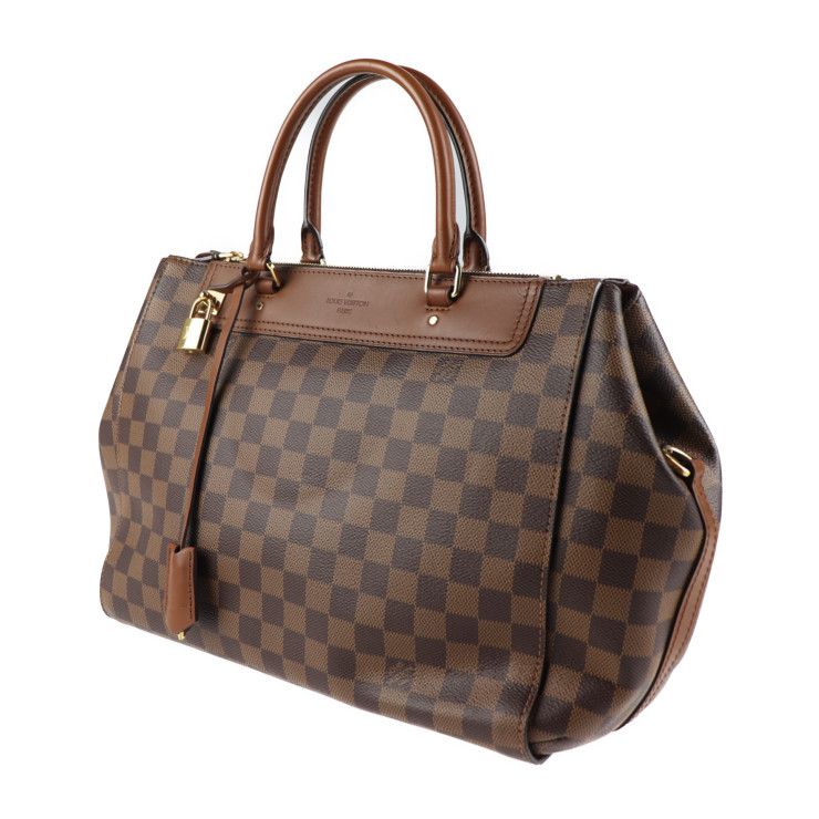 Louis Vuitton Greenwich Handbag Leather Ebne Brown Damier 2-Way — view 2