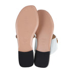 Fendi Thong Sandals 35 Leather White Multicolor Flat Studded Reference Size — view 5