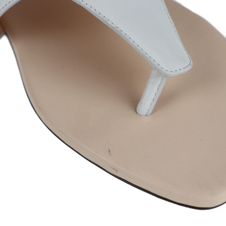 Fendi Thong Sandals 35 Leather White Multicolor Flat Studded Reference Size — view 6