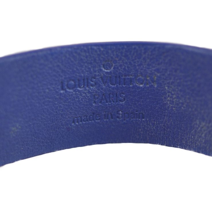 Louis Vuitton Bracelet Spike It M6693 F 17 Leather Blue Gold Hardware — view 4