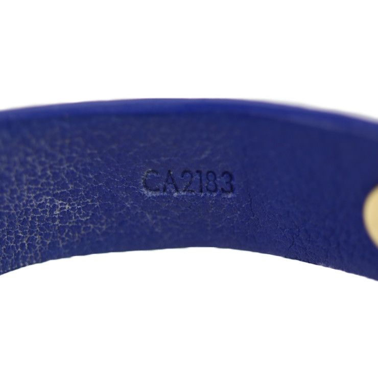 Louis Vuitton Bracelet Spike It M6693 F 17 Leather Blue Gold Hardware — view 5