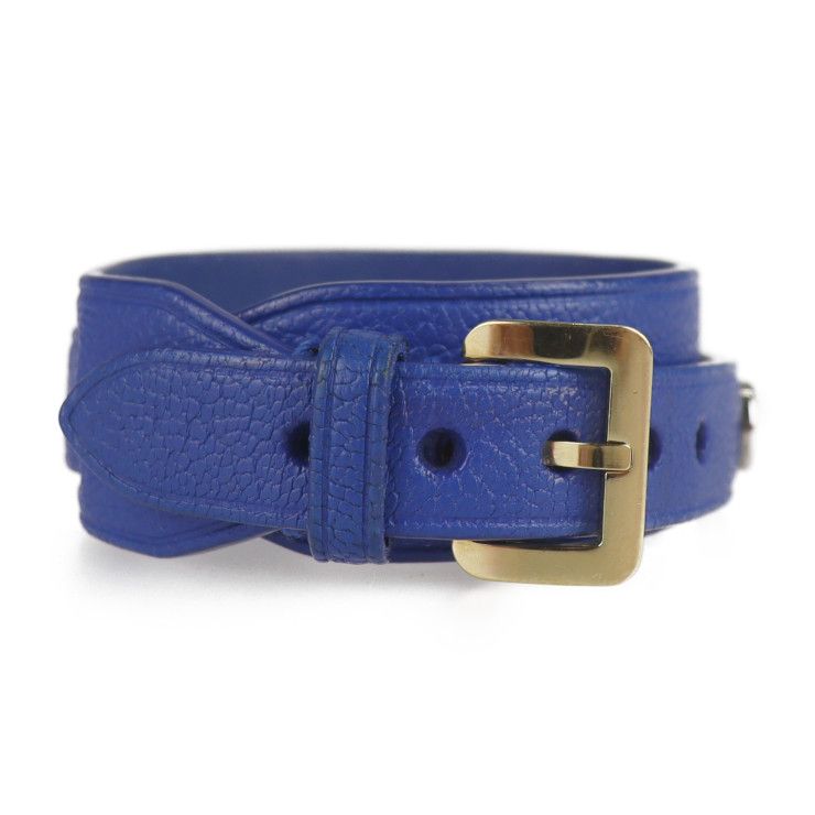 Louis Vuitton Bracelet Spike It M6693 F 17 Leather Blue Gold Hardware — view 3