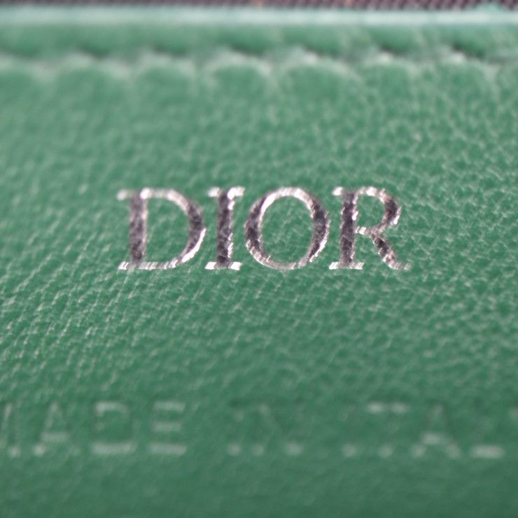 Christian Dior World Tour Messenger Pouch Shoulder Bag 2 Leather Green — view 9