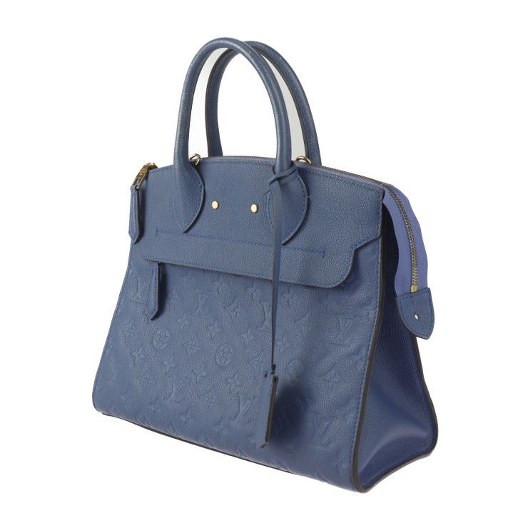 Louis Vuitton Pont Neuf MM Handbag Leather Denim Ankle Gold Hardware — view 2