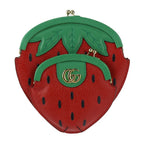 Gucci Strawberry Shape Pochette Shoulder Bag Leather Red Green — view 2