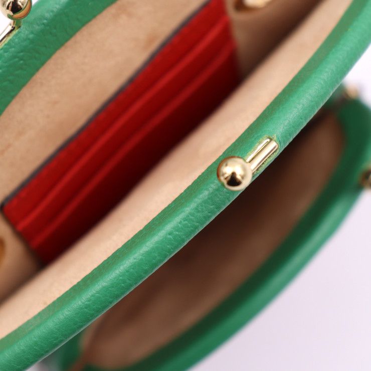 Gucci Strawberry Shape Pochette Shoulder Bag Leather Red Green — view 6
