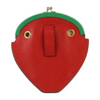 Gucci Strawberry Shape Pochette Shoulder Bag Leather Red Green — view 4