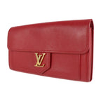 Louis Vuitton Portefeuille Lock Me Long Wallet Leather Ruby Red — view 2