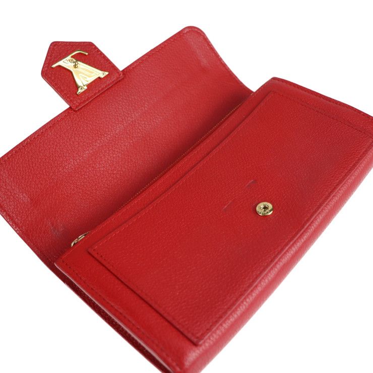 Louis Vuitton Portefeuille Lock Me Long Wallet Leather Ruby Red — view 4