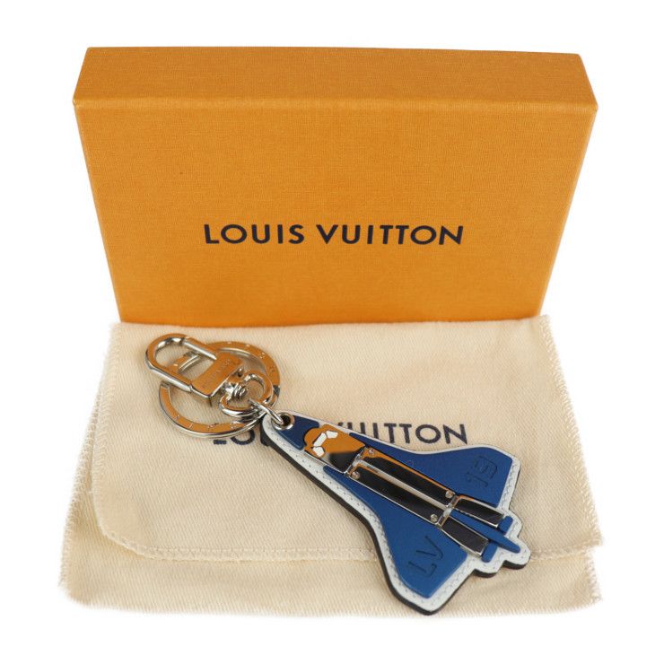 Louis Vuitton Porte Cles Mascot Locket Key Holder Mp2214 Metal Leather Blue — view 7