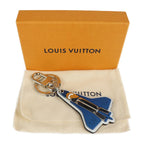 Louis Vuitton Porte Cles Mascot Locket Key Holder Mp2214 Metal Leather Blue — view 7