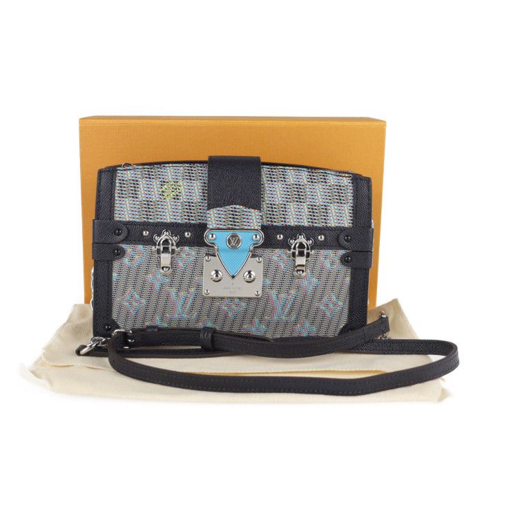 Louis Vuitton Petite Mal Shoulder Bag Leather Blue Black — view 9