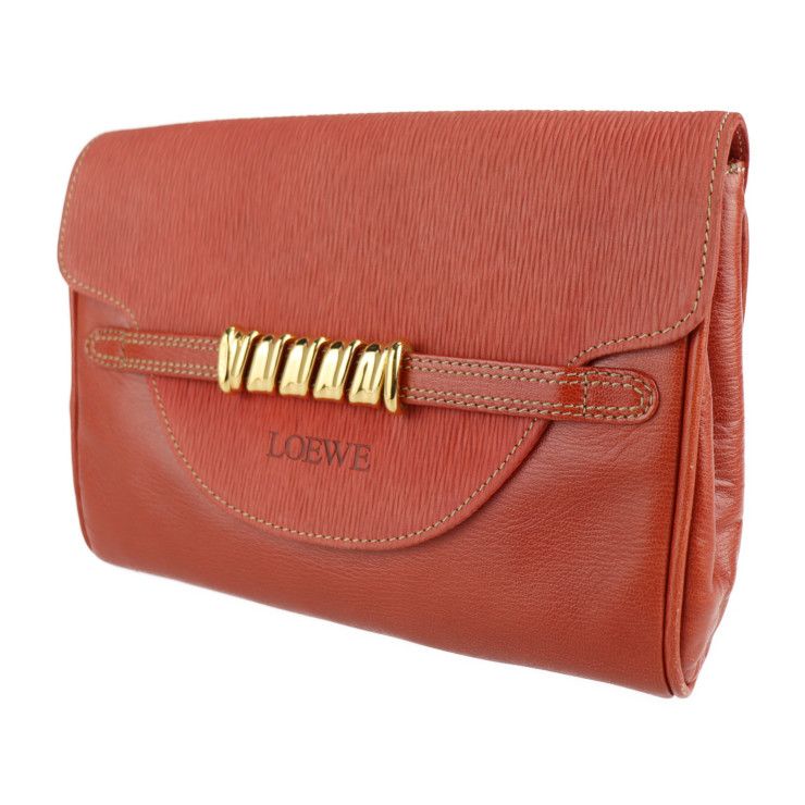 Loewe Clutch Bag Leather Red Velazquez Twisted Second Vermillion — view 2