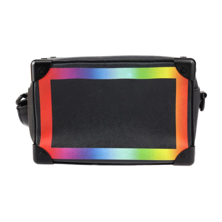 Louis Vuitton Mini Soft Trunk Shoulder Bag Taiga Leather Black Rainbow — view 3