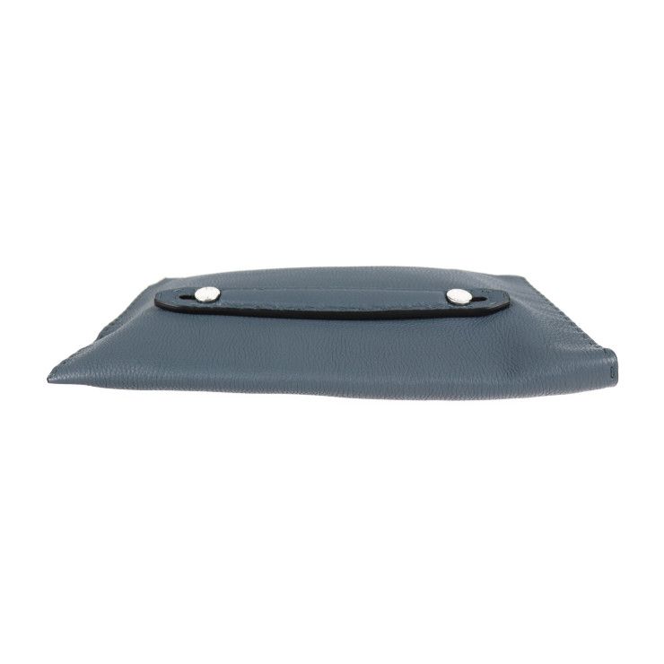 Fendi Clutch Bag 7 M0225 Leather Blue Gray Selleria Second Handbag — view 4