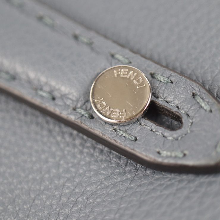 Fendi Clutch Bag 7 M0225 Leather Blue Gray Selleria Second Handbag — view 7