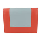 Celine Clutch Bag Leather Poppy Red Cloud Gray Frame Evening Chain — view 3