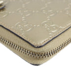 Gucci Long Wallet Leather Chien Pan Gold Guccissima Ribbon Round Zipper — view 5