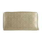 Gucci Long Wallet Leather Chien Pan Gold Guccissima Ribbon Round Zipper — view 3