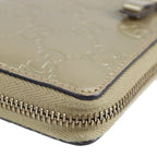 Gucci Long Wallet Leather Chien Pan Gold Guccissima Ribbon Round Zipper — view 4