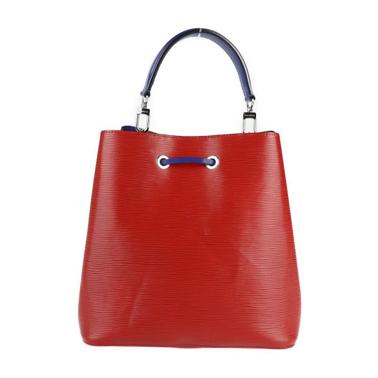 Louis Vuitton Neo Noe Handbag Leather Coquelicot Redish Blue Silver — view 3