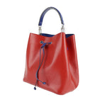 Louis Vuitton Neo Noe Handbag Leather Coquelicot Redish Blue Silver — view 2