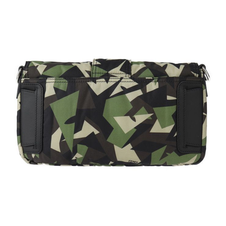Fendi Mamma Bucket Camouflage Shoulder Bag 7 Va472 Nylon Leather Green Beige — view 4