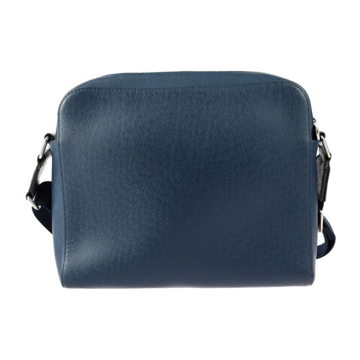 Louis Vuitton Anton Messenger PM Shoulder Bag Leather Blue Marine Silver — view 3