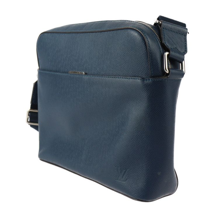 Louis Vuitton Anton Messenger PM Shoulder Bag Leather Blue Marine Silver — view 2