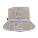 Gucci Bucket Hat Canvas Leather Beige Light Purple Jumbo GG — view 3