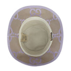 Gucci Bucket Hat Canvas Leather Beige Light Purple Jumbo GG — view 5