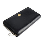 Gucci Long Wallet Leather Black Gold Hardware Silver Interlockin — view 4