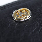Gucci Long Wallet Leather Black Gold Hardware Silver Interlockin — view 8