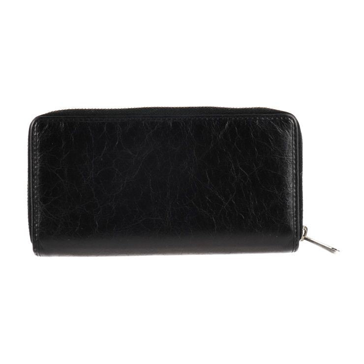 Gucci Long Wallet Leather Black Gold Hardware Silver Interlockin — view 3
