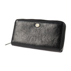 Gucci Long Wallet Leather Black Gold Hardware Silver Interlockin — view 2