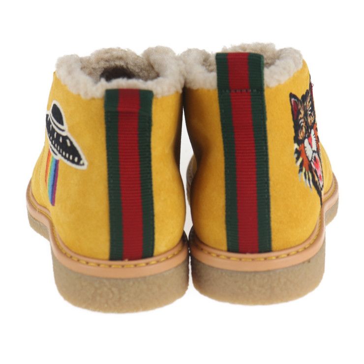Gucci Boots Suede Mustard Yellowish Angry Cat UFO — view 5